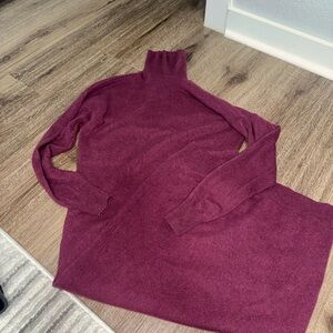 Maroon Nordstrom Turtleneck Sweater Dress